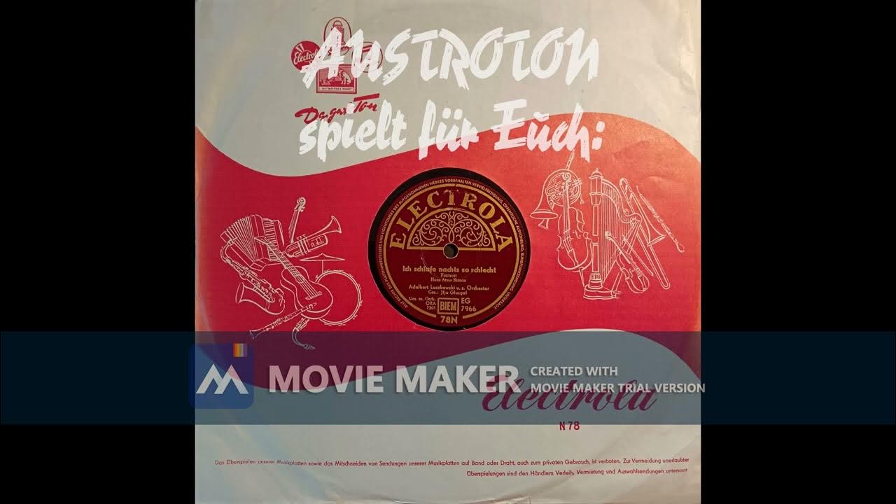 Ilja Glusgal (voc) Ich schlafe nachts so schlecht Foxtrot (Köln 1953