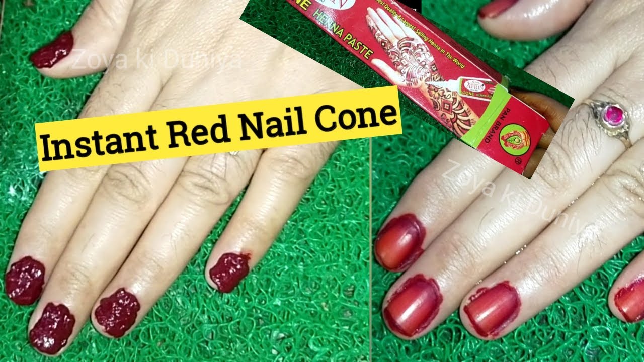 Instant Nails Mehendi/Nakhun ki Mehendi/Red colour Nails Mehendi Fast