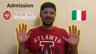 My Admission in ITALY 🇮🇹 University Sapienza Rome #studyinitaly