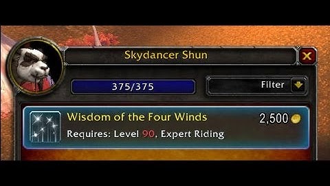 Wisdom of the Four Winds Guide (Level 90 Flying)