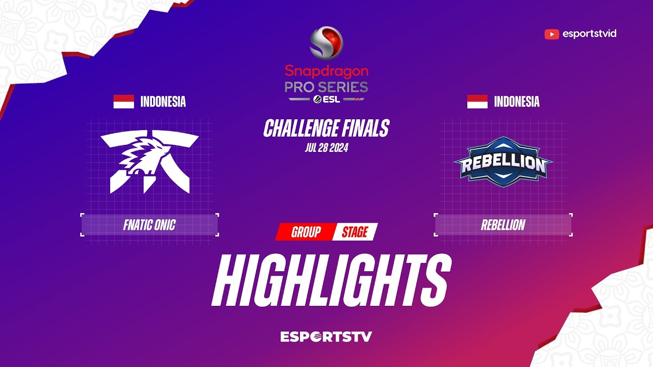 Fnatic ONIC vs Rebellion Esports HIGHLIGHTS SPS Season 5 Challenge Finals | RBL VS FNOC ESPORTSTV