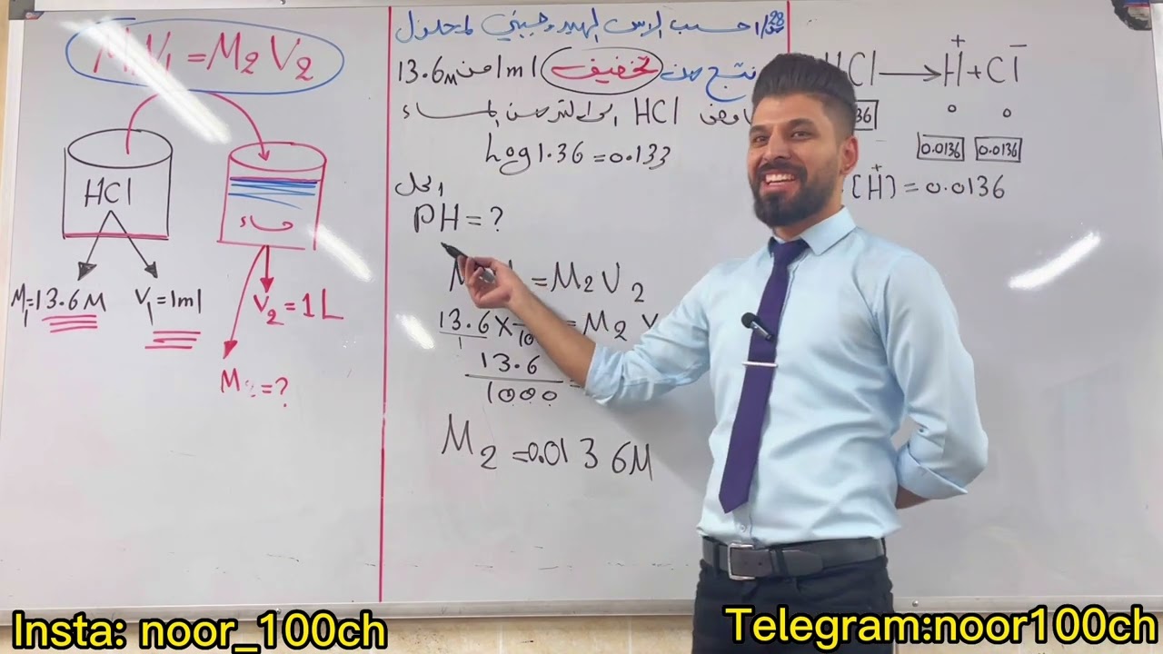 السادس العلمي / الفصل الثالث//قانون التخفيف// (7) الاتزان الايوني