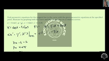 Find parametric equations for the tangent line to the curve with the given parametric equations at t