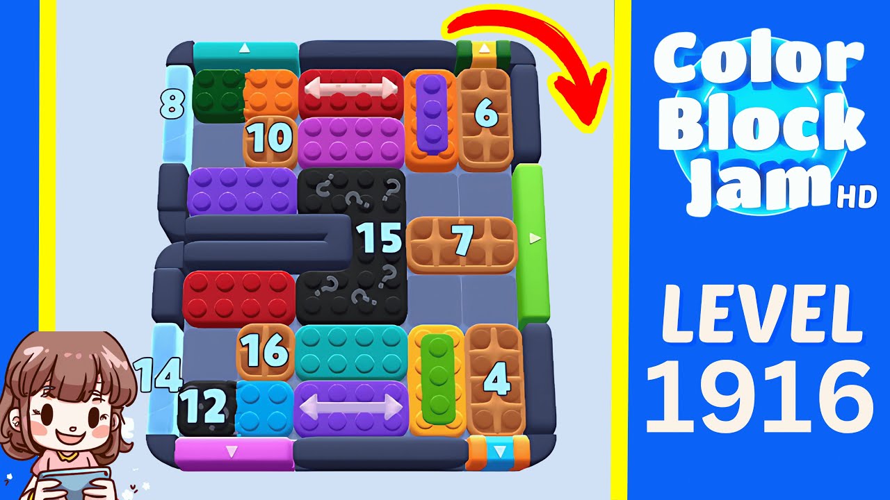 Color Block Jam Level 1003 (1916) Solution Walkthrough