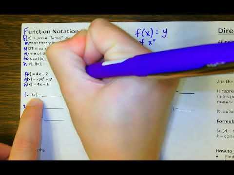 KEY Notes 3.1 Function Notation & Direct Variation