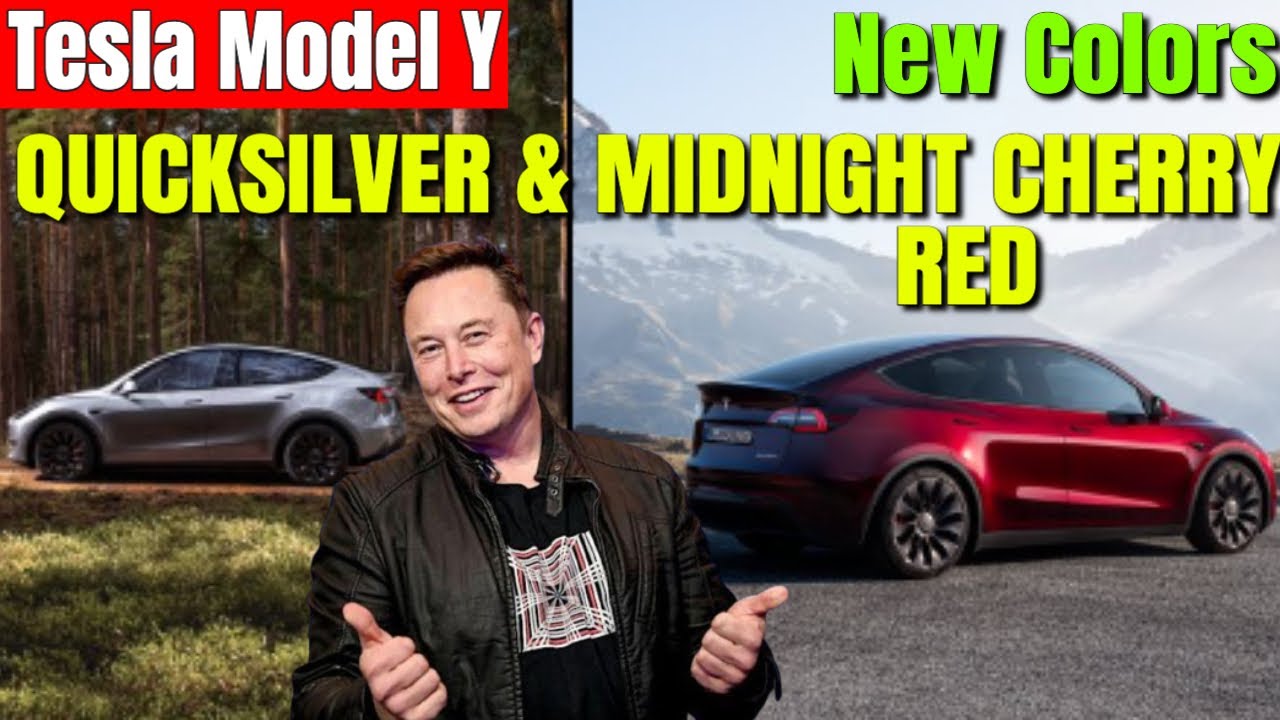 Tesla Model Y NEW COLORS: QUICKSILVER & MIDNIGHT CHERRY RED 