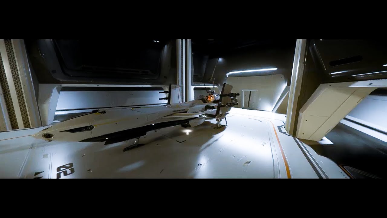 Star Citizen 890 Jump Hanger Night Landing Medical Bed Logout 4K