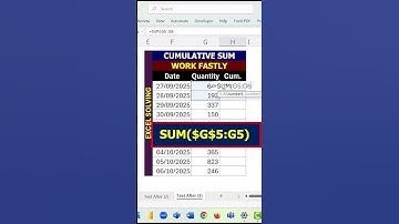 Cumulative Sum Made Easy! 💡  Excel Magic You Must Know #excel #exceltricks #exceltip #excelshorts