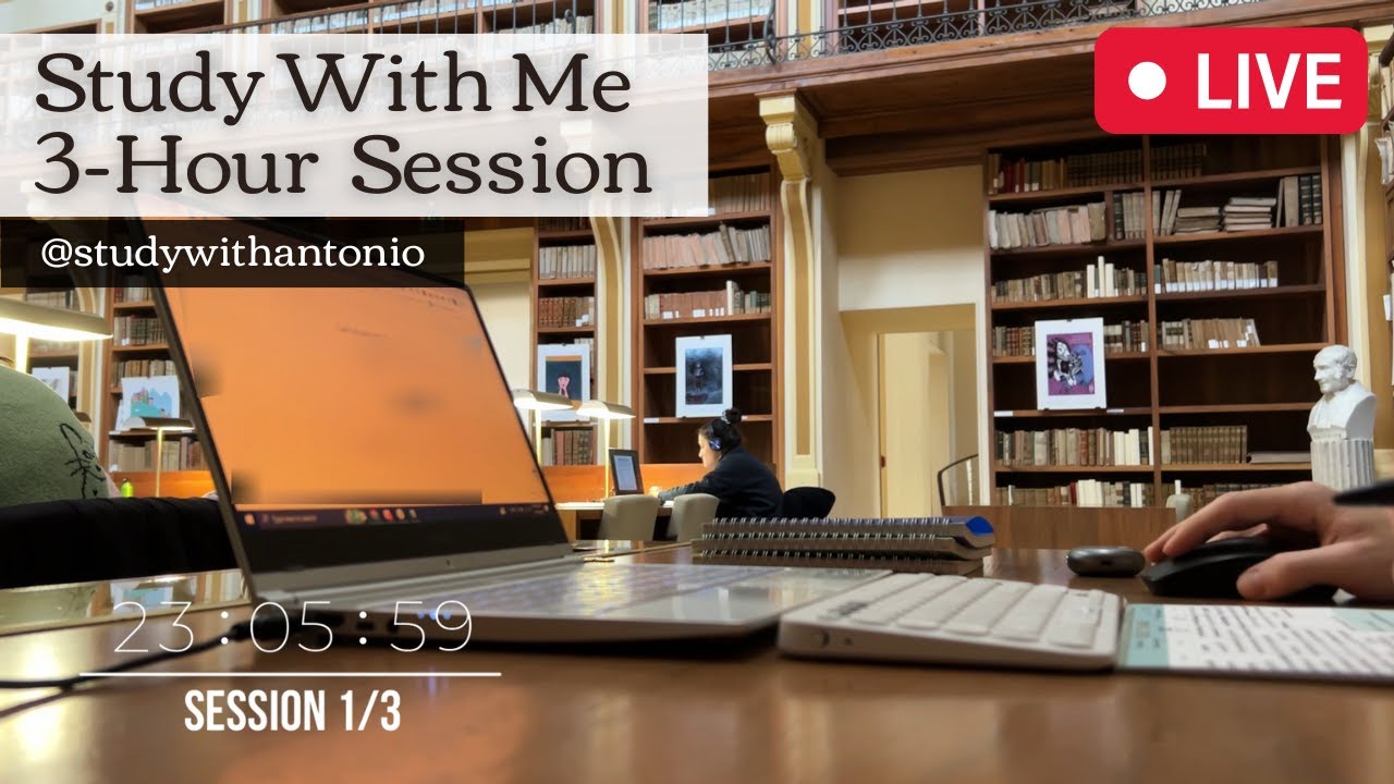 Study With Me In An Old Italian Library, 2-Hour LIVE Session - Study With Antonio, 50-10 Pomodoro