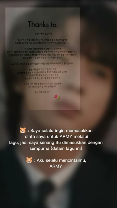 Pesan Seokjin Untuk Army 💜