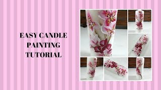 EASY CANDLE PAINTING TUTORIAL | How to Paint | Step by Step | Aressa1 | 2019