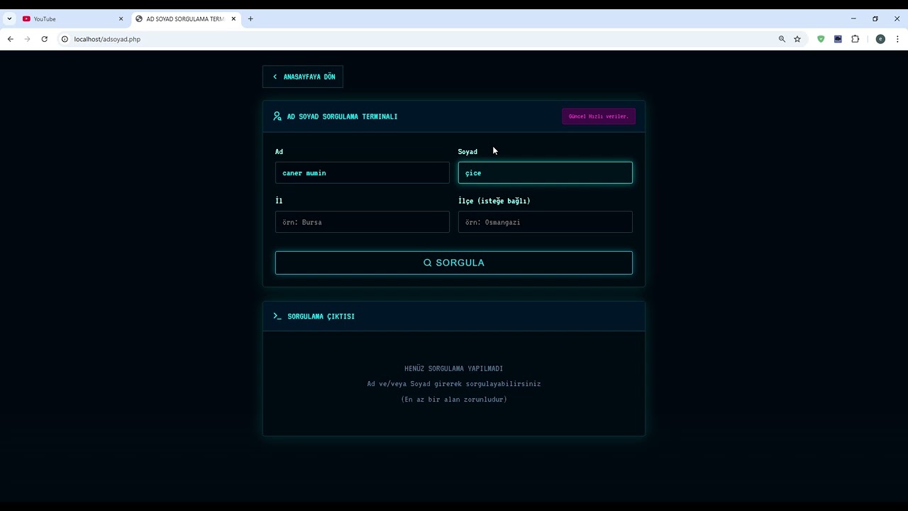 Bedava Panel 2026 En İyi Güncel Tamamen Ücretsiz Ad Soy Ad Sorgupro 