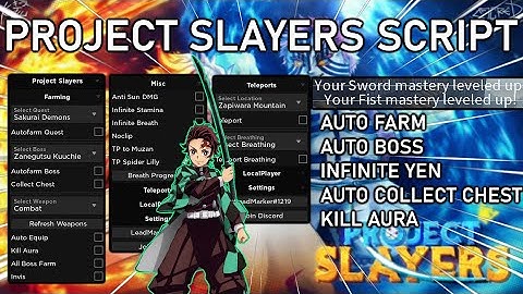 PROJECT SLAYERS Script AUTO FARM | AUTO QUEST | INVISIBLE | INFINITE YEN | COLLECT CHEST | & MORE🌊⚡👺