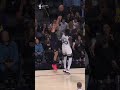 Luka Doncic puts in a three-piinter from a difficult corner, approved by LeBron from court side!! 👌