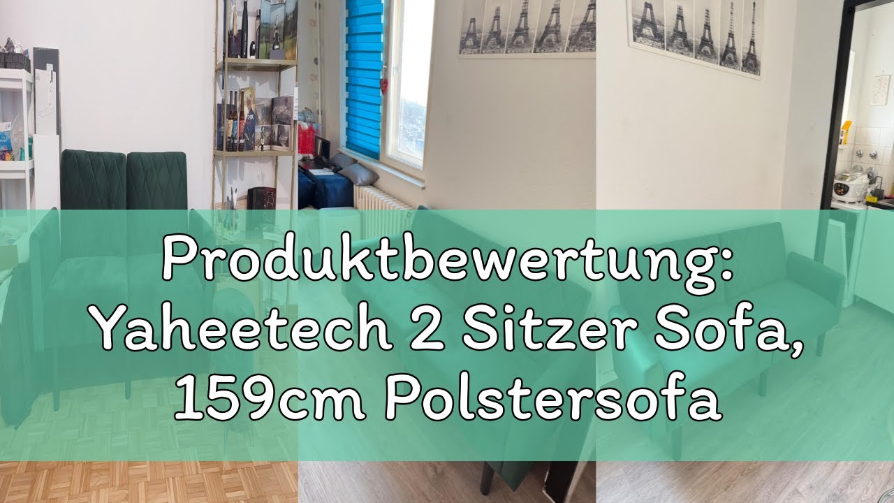 Produktbewertung: Yaheetech 2 Sitzer Sofa, 159cm Polstersofa aus Samtstoff, Kleine Sofacouch, 140,5