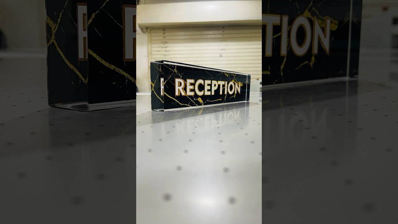 Reception name plate | Custom acrylic desk name plates | Premium personalized name plate