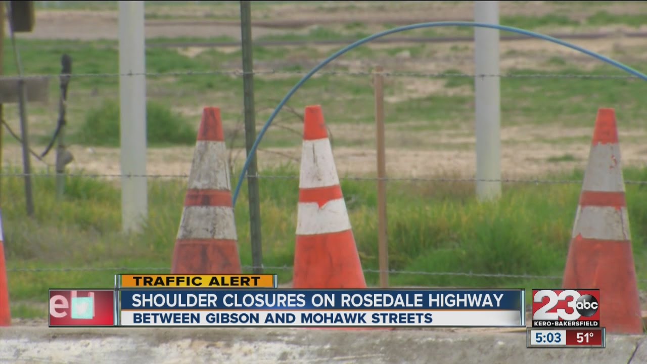 Shoulder closures on Rosedale Highway YouTube