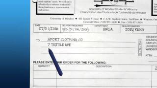 UWSA Purchase Order Form Instructional Video