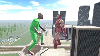Colorful Grandpa vs. Iron Man in Indian Bike Driving 3D Game