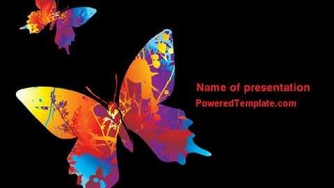 Color Butterfly PowerPoint Template by PoweredTemplate.com
