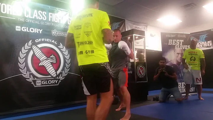 Georges St Pierre and Nieky Holzken sparring