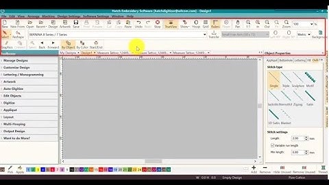 1-5 Getting Started - Toolbars in Hatch Embroidery