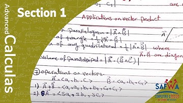 Advanced Calculus: Section 1 - Vector analysis