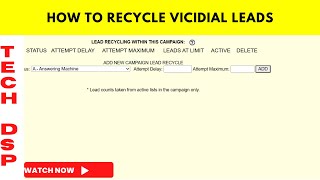 How to recycle vicidial Leads|Lead Recycling | Pause Code | Tutorial Part 4 | Tech DSP
