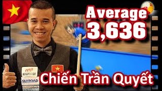 Strong game by 🇻🇳 Tran Quyet Chien 3 636 average at 3 cushion billiard 2021 쩐 꾸옛 찌엔