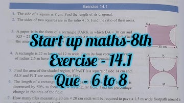 start up mathematics class 8 ch-14 solution exercise 14.1| mensuration |viva Education ex14.1