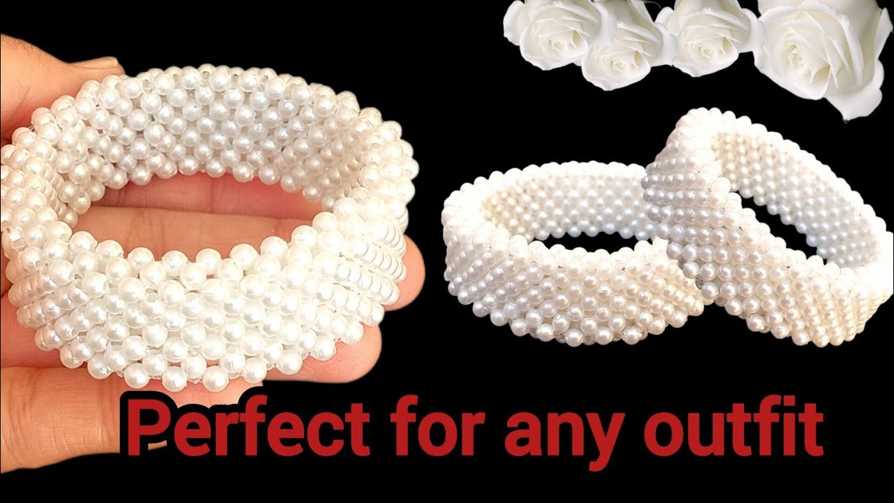 *🌟"upgrade your style with Everlasting Whites bracelet" 💎 || Clasic Gajra Pearl Bangle | how to make
