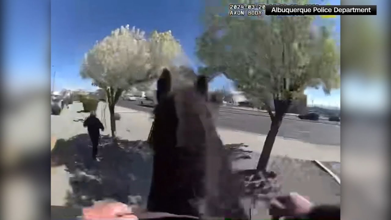 Shoplifter chased by police on horses in New Mexico - YouTube