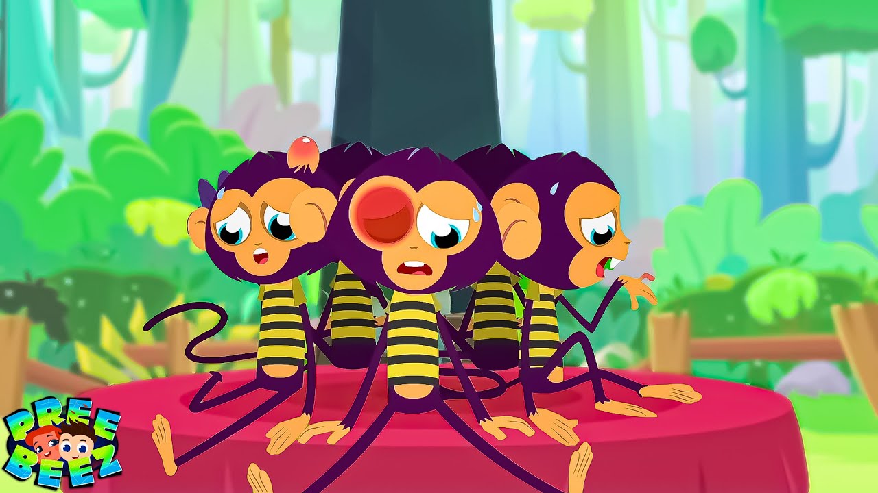 Five Little Monkeys Jumping On The Bed + More Animated Cartoon Rhymes ...