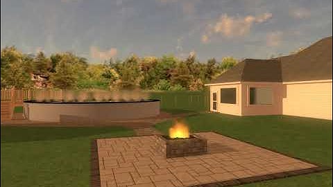 3D Landscape design backyard walkthrough/ Uvision Software