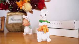 Amazon com  Hodao Easter Bunny Decorations Spring Home Decor Bunny FigurinesEaster White Rabbit 2pcs
