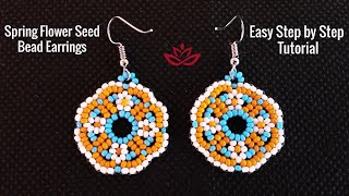 Spring Flower Seed Bead Earrings - Tutorial