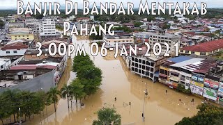 Banjir Di Bandar Mentakab Pahang 3.00pm 06-Jan-2021 文德甲水灾