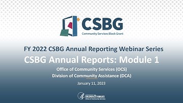 FY 2022 CSBG Annual Reporting: Module 1