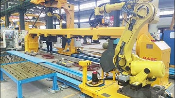 NAEC Beam-column Welding Production Line for Heavy Steel Structure! #assembly #robotic #intelligent