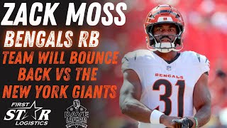 Bengals Running Back Zack Moss | Bengals Will Bounce Back vs the New York Giants