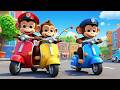 Two Funny Monkeys on a Police Scooter | Funny and Cute Kids Nursery Rhyme Animation