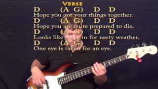 Bad Moon Rising (CCR) Bass Guitar Cover Lesson with Chords and Lyrics chords