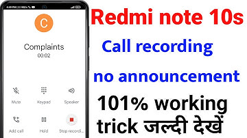 redmi note 10s call recording without announcment || Redmi note 10s call recording no announcment