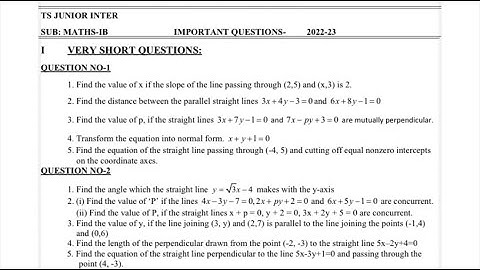 INTER 1st YEAR MATHS 1B QUESTION PAPER,  IMPORTENT  ALL QUESTIONS 2022-2023