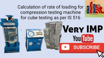 Calculation of rate of loading for CTM machine for cube test
