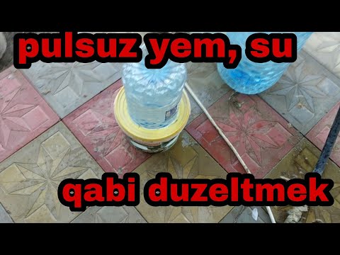 ucuz yem,su qabi nece duzeltmek olar.  yemlik , suluk nasil yapilir.