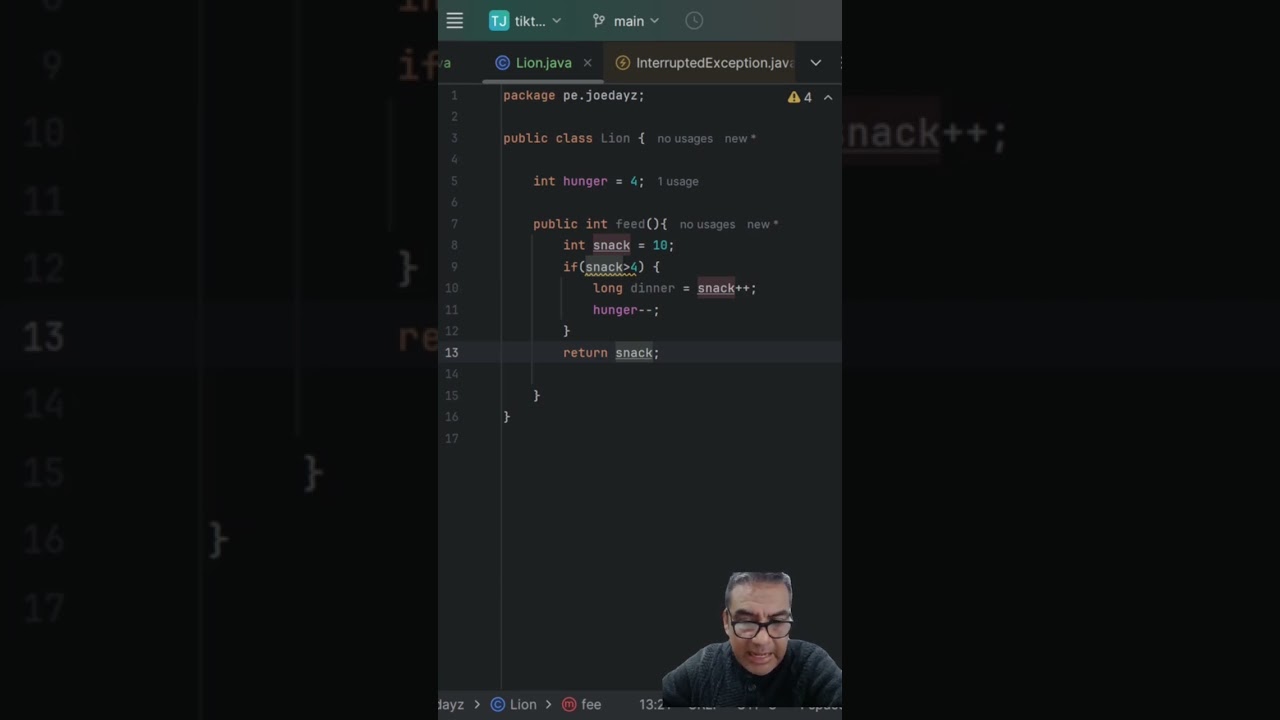 Declarando e instanciando variables locales en Java.