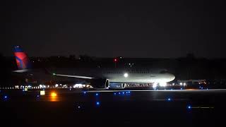 Delta Airlines Take Off In The Dark Night