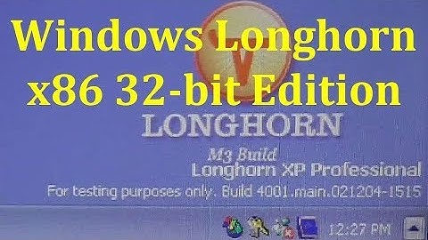 Installation of the Windows Longhorn 4001 [x86 32-bit Edition]