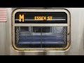 On board a Delancey-Essex Sts. bound R160 M train from Metropolitan Avenue to Delancey-Essex Sts.